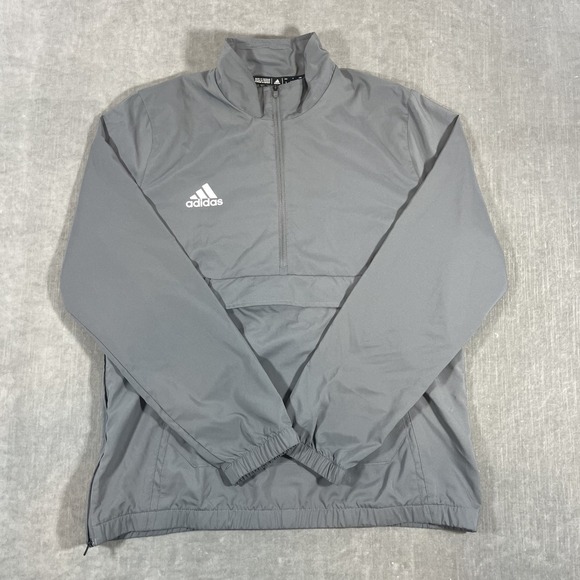 adidas Other - Adidas Men Large Gray Anorak Track Jacket Quarter 1/4 Zip Pullover Lightweight
